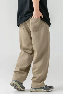 Washed Cotton Relaxed Trousers