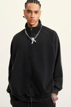 Washed Fleece Zipper Jacket