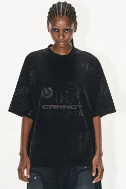 Washed Graffiti Print Tee