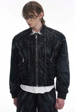 Washed Lined Oversized Denim Jacket