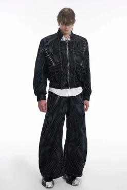 Washed Lined Oversized Denim Pants