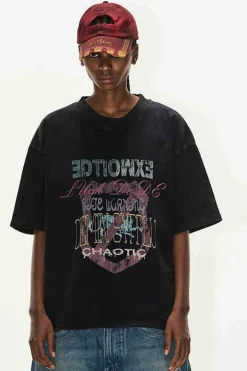 Washed Overlap Graphic Tee