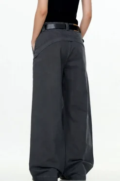 Washed Straight-Leg Cargo Pants
