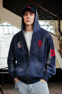 Washed Vintage Zip-Up Hoodie