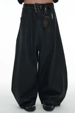 Wax Coated Baggy Jeans