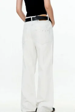 White Straight-Leg Jeans