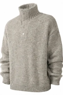 Wool Blend Button Sweater