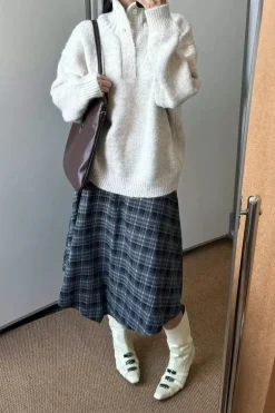 Wool Blend Button Sweater