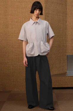 Wool Drop Crotch Cargo Pants