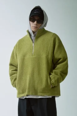 Wool Fleece Half-Zip Jacket