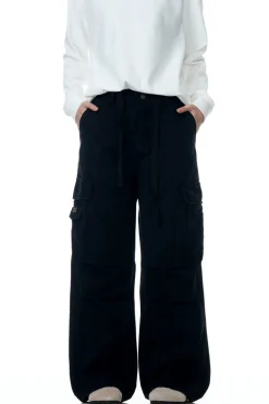 Wrinkled Multi-Pocket Cargo Pants