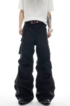 Wrinkled Pocket Cargo Pants