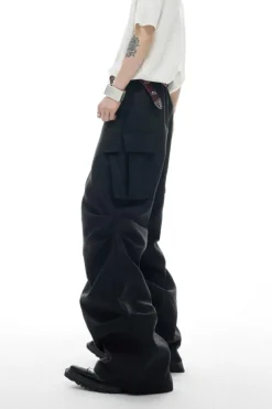 Wrinkled Pocket Cargo Pants